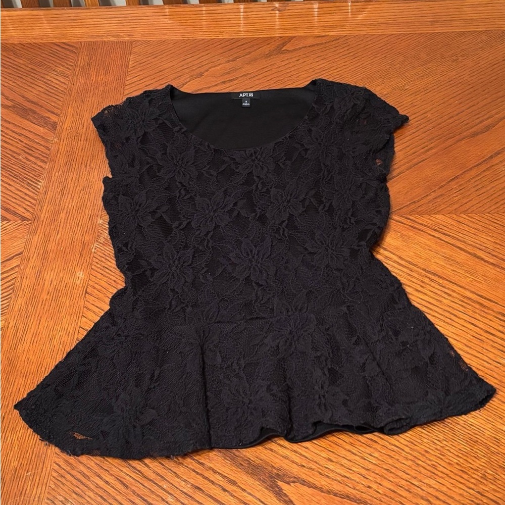 Apt. 9 Women's Black Floral Lace Blouse